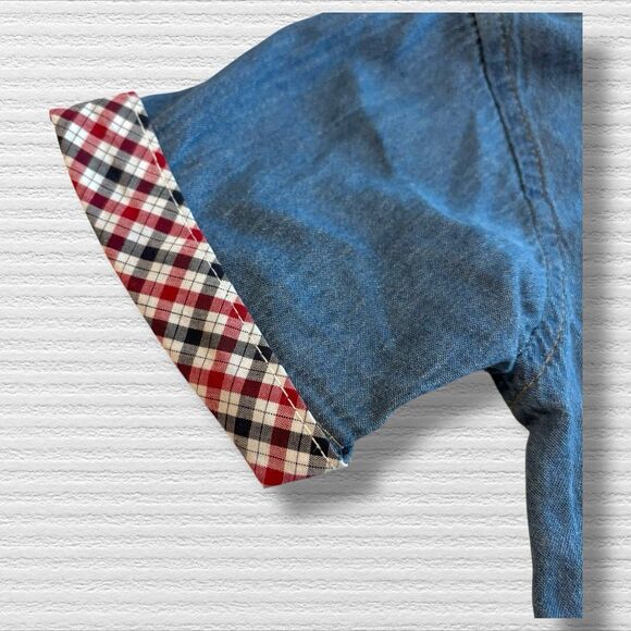 The Original Ben Sherman Denim Button Down Short Sleeve Shirt Size 5 - Picture 2 of 5